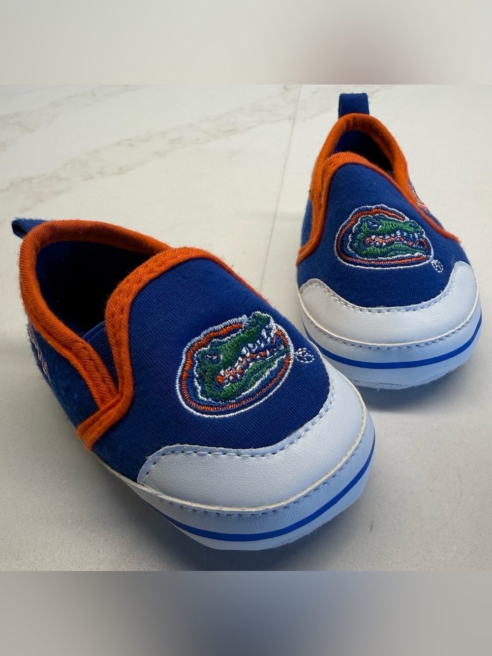 Florida Gators Baby Shoes Size 3 (6-9 Months) Blue Orange Slip-On Sneakers